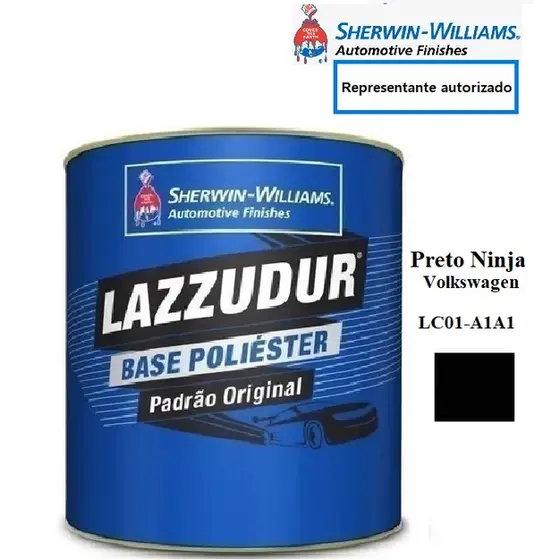 Tinta Preto Ninja Poliéster Automotiva Lazzuril - 900ml