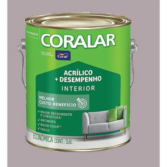 Tinta Coralar Acrílico Dia Nublado Cinza 3,6l Coral