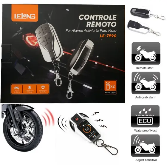 Sistema alarme antifurto para moto de partida do motor com controle, módulo chave e Buzina 12v