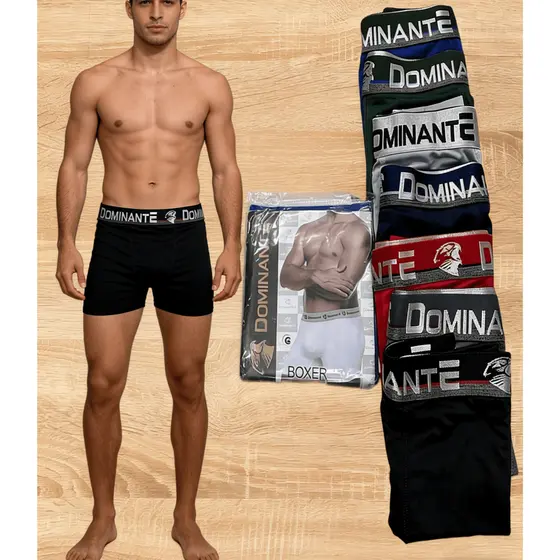 Kit 10 Cuecas Masculina DominantE Com Elastano Cuecas Box Masculino Adulto Original