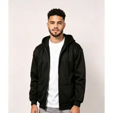 Blusa de Frio Moletom Flanelado LISO Masculino Com Zíper e Capuz
