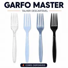 Garfo Master, Faca e Colher (50 a 300uni) Talher Descartável