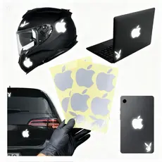 Kit Adesivos Refletivos Apple Maçã Playboy Brilha à Noite Capacete Moto, Carro, Notebook, Paralama