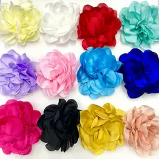 12-24 Pcs Aplique Flor De Tecido Poliester P/ Artesanato