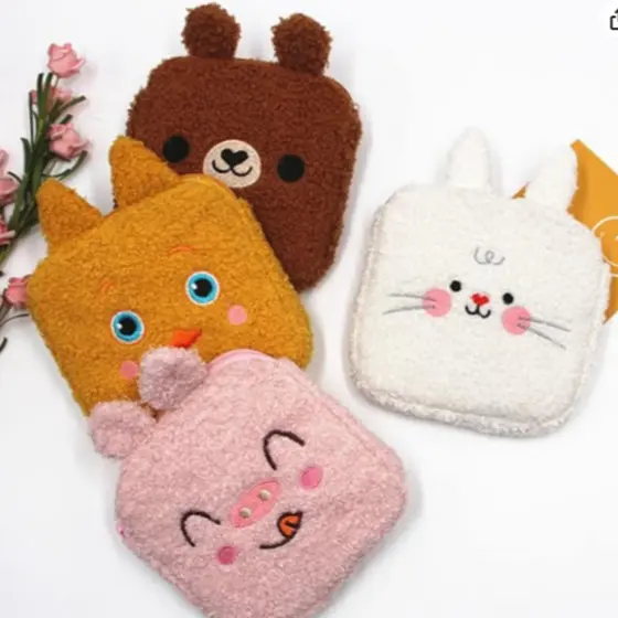 Mini Bolsa Higiênica Menstrual Multifuncinonal Feminina Desenho Animado De Pelúcia