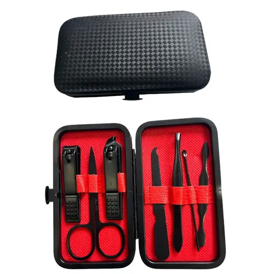 Kit Cortador De Unha Em Aço Inoxidável 7 Peças Duas Cores.