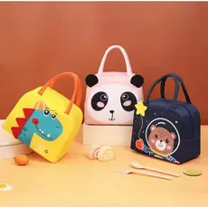 Bolsa Térmica Infantil Lancheira Escolar Marmita C/ Alça Estampas Animais Fofos 3D