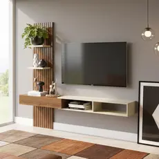 Painel Ripado para TV até 70 Polegadas Flex Moderno 205cm Sala com Design Atual