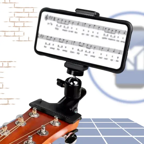 Suporte De Celular Para Violão Guitarra Presilha Universal