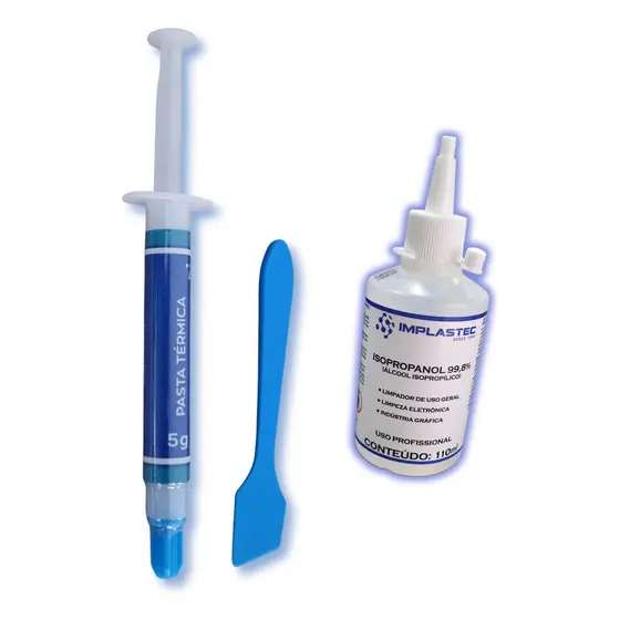 Kit Manutenção Pasta Térmica 5g 15.5 Wmk Álcool Isopropílico