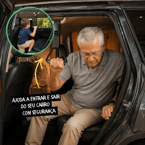 2 Puxador Cinta Apoio Auxiliar Idoso Para Carro E Multiuso