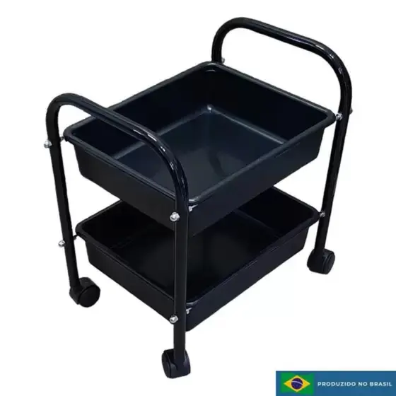 Carrinho Porta Esmalte e Auxiliar Manicure - 2 Bandejas Cores a Escolher