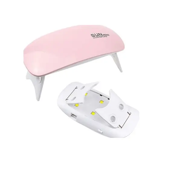 Mini Cabine Estufa Sun Mini H8 Led Uv Para Unhas Em Gel Acrigel Portátil Com Espelho Cor Rosa