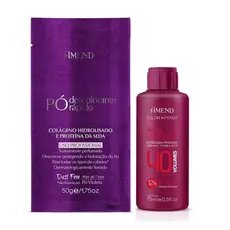 Kit Pó Descolorante Colágeno e Proteína da Seda 50g + Oxigenada 75 Ml Amend