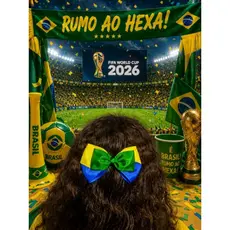 laço boutique Brasil verde amarelo azul laço copa do mundo laço do Brasil laço infantil laço artesanal