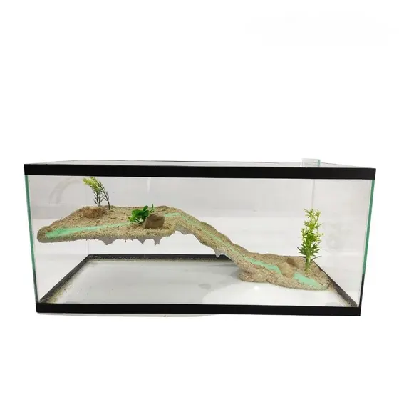 Aquário Terrário Plataforma Decorado 45cm para Tartaruga