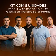 Kit 5 Camisa Social Masculina Plus Size Manga Curta Blusa Masculina Social Extra Grande Com Bolso Camiseta Social