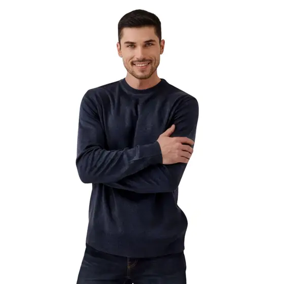 Blusa Trico Masculina Suéter Gola Careca Cardigan Inverno