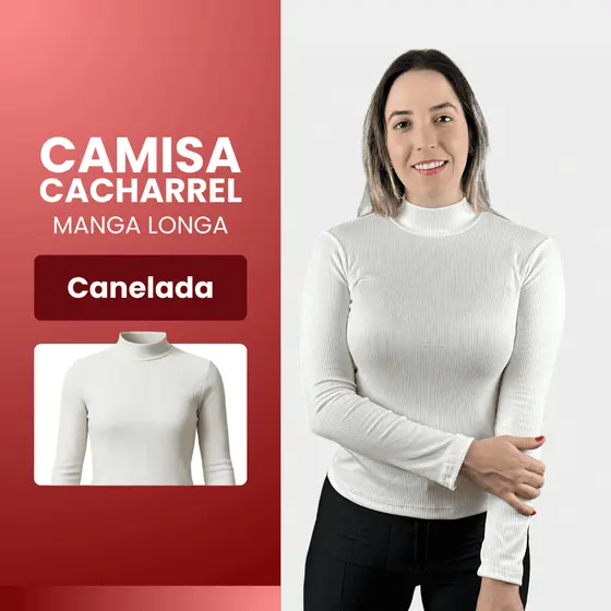 Blusa Cacharrel Feminina Canelada Malha Estilo Inverno