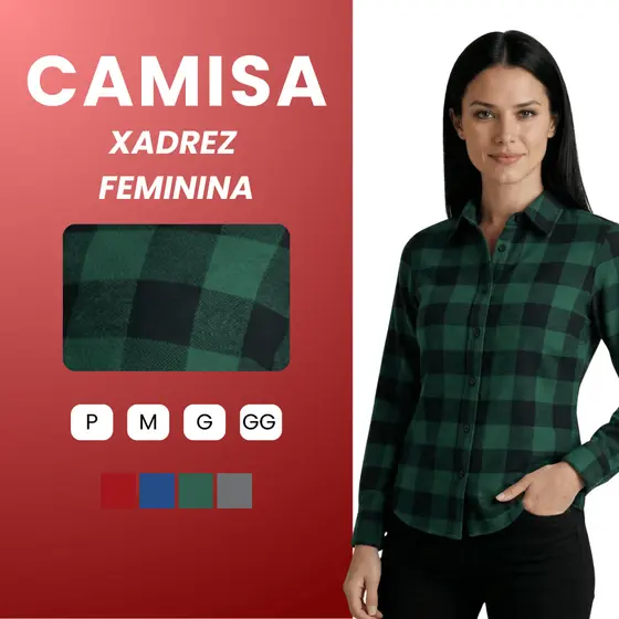 Camisa Xadrez Feminino Country Casual Flanelada Moderna