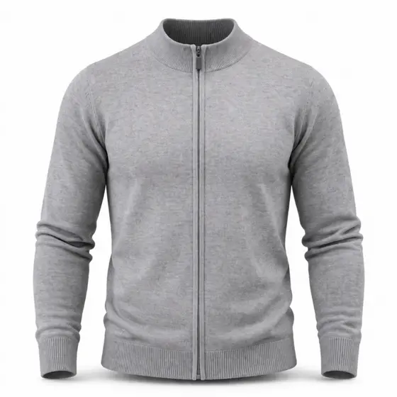 Sueter Masculino Listrado Com Ziper Blusa de Frio Tricô Confortável