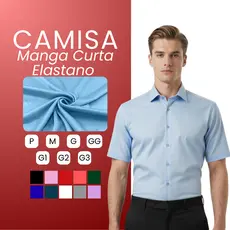 Camisa Social Masculina Manga Curta Blusa Social Com Elastano Camiseta Social Slim Fit Tecido Nobre