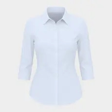 Camisa Social Feminina Manga 3/4 Blusa Social Tecido Não Amassa Camiseta Social Com Elastano Camisete Feminina Uniforme