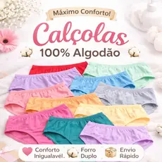 Kit 5 Calçola Cós Alto Senhora Algodão Idosa