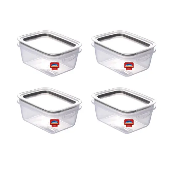 Kit 4 Pote Hermético Plástico Mantimentos 550 Ml Plasútil