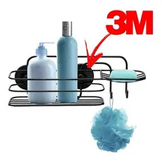 Suporte Banheiro Porta Shampoo e Saboneteira Preto