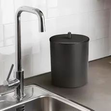 Lixeira de Cozinha Escritório Banheiro 5L Tampa All Black