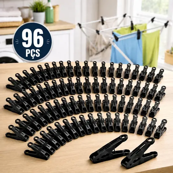 Kit 96 Prendedores Plástico Varal Roupa Pregador Reforçado