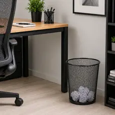 Lixeira Cesto Aramado Metal Escritório 12 Litros Cor Preto