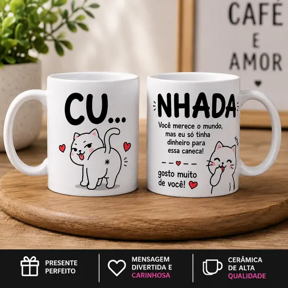Caneca Cunhada 325ml Personalizada Porcelana Presente Criativo Engraçada Cunhado Aniversário Amiga