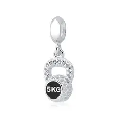 Berloque Academia Kettlebell em Prata 925 Legítima