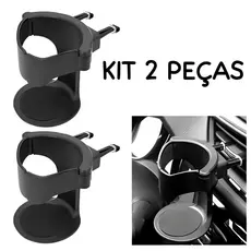 Kit 2 Peças Suporte Para Copo Bebidas Universal Automotivo Carro Ajustável Preto