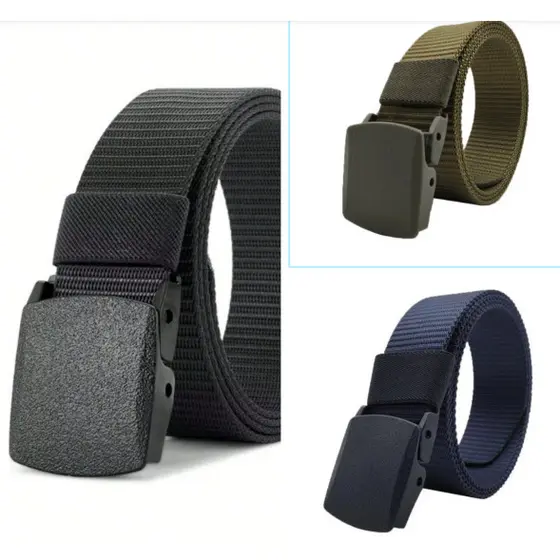 Kit 03un Cinto Masculino Tecido Nylon Não Magnético Hl-71