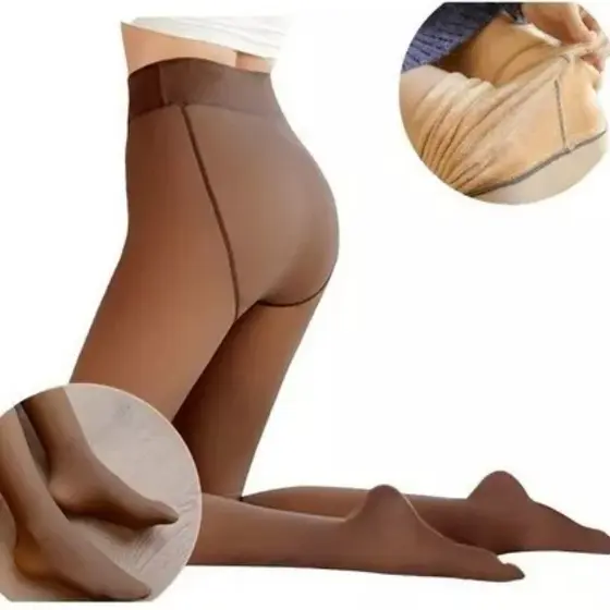 Meia Calça Forrada Translucida Peluciada Para O Frio