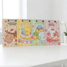 Prancheta A4 Fofa Kawaii com Régua Lateral Presilha Metálica para Folhas Escolar e Escritório