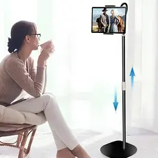 Suporte Pedestal de Chão Ajustável para Celular e Tablet 4 a 13 Pol Rotação 360°