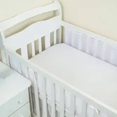Tela Protetora Para Berço Americano/jogo De Tela Respirável Para Laterais/proteção Para Lateral De Berço/com Velcro Nas Pontas