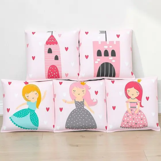 Kit 5 Almofadas Decorativas Infantil Bebê Menina Bailarina Princesa