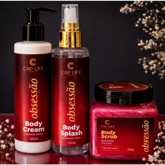 Kit Obsessão Body Cream + Body Splash + Esfoliante Corporal
