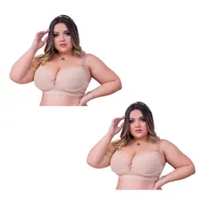Sutiã Reforçado Plus Size com Bojo – Kit 2 Peças Básico e Confortável