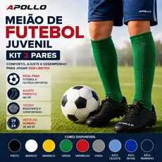Kit Com 2 Pares De Meião De Futebol Infantil ( 22 Ao 27 )