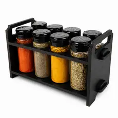 Porta Temperos 8 Potes Organizador Cozinha Mesa Bancada Gourmet