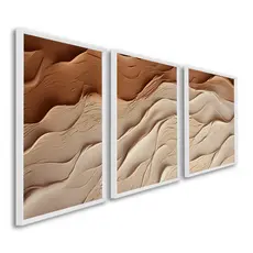 Quadro De Decoração  Com 3 Telas Abstrato Para Sala Quarto Escritorio 60x90 Moldura Com E Sem Vidro