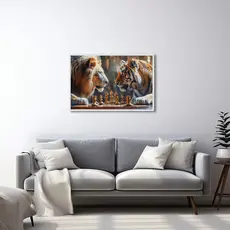 Quadro Decorativo Xadrez Selvagem Moldura 50x75 ou 60x90