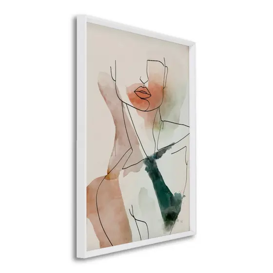 QUADRO DECORATIVO ABSTRATO FIGURA MULHER COM MOLDURA ESCRITORIO SALA QUARTO