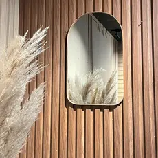 Espelho Orgânico Moderno  Modelo Portal Sala Quarto Banheiro Lavabo 60x40cm em Couro